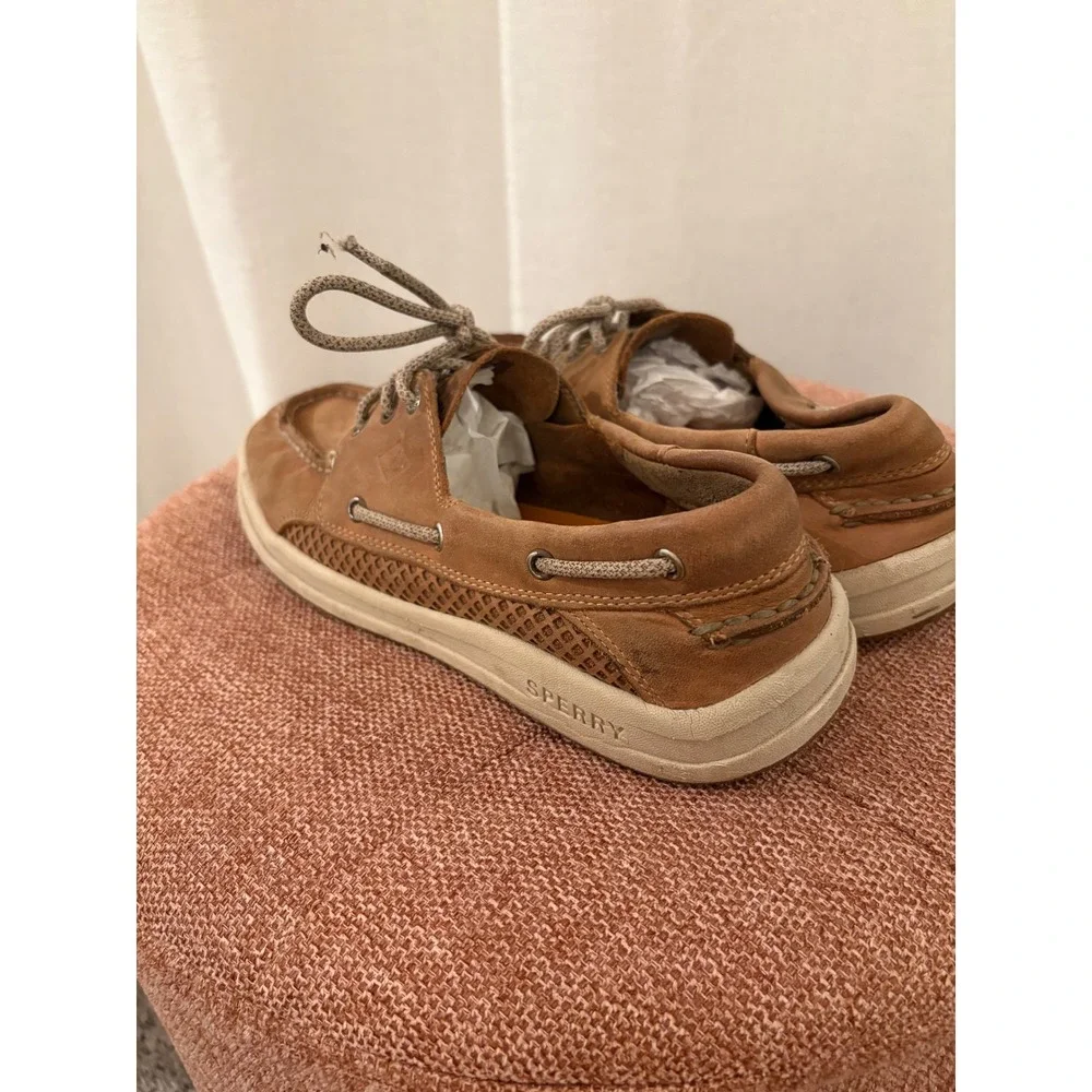 Sperry Top-Sider Billfish Mens 9M Tan Leather Mesh Boat Shoes STS14239